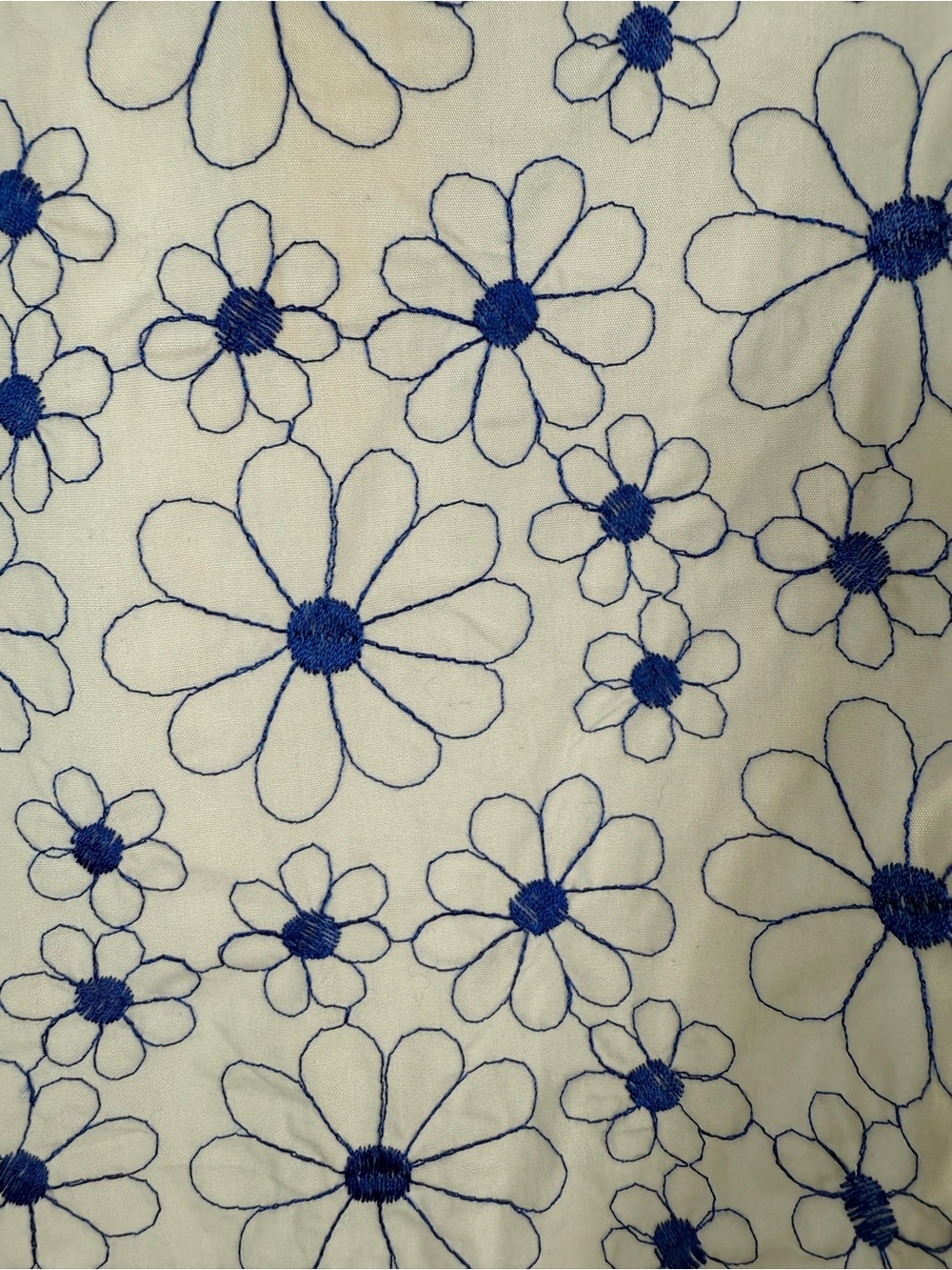 Adrienne White Mini Dress with Blue Daisy Print Size:L cotton - Picture 5 of 14